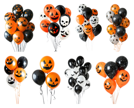 Halloween-themed balloon decorations.
