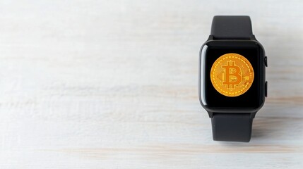 Smartwatch Displaying Coin, digital currency, finance
