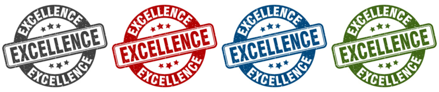 excellence stamp. excellence round stamp set isolated on white background