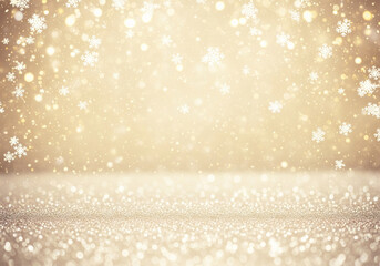 Elegant golden glitter background with snowflakes for Christmas and winter holidays