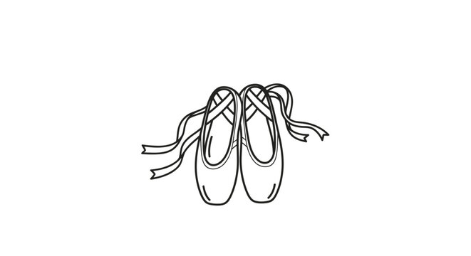 black and white ballet shoes clip art preview