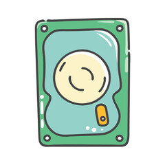Vector illustration of a cartoon hard drive icon