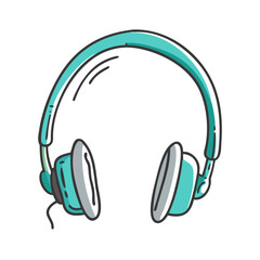 Turquoise headphones vector illustration scalable audio equipment icon