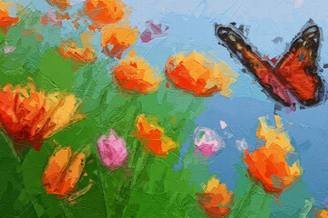 Various oil paintings, flowers, cats, dogs, leaves, roses, peonies, ducks, birds, oceans, butterflies, lakes, mountains, cranes, tulips