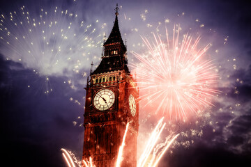  fireworks display around Big Ben