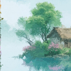 Various oil paintings, flowers, cats, dogs, leaves, roses, peonies, ducks, birds, oceans, butterflies, lakes, mountains, cranes, tulips