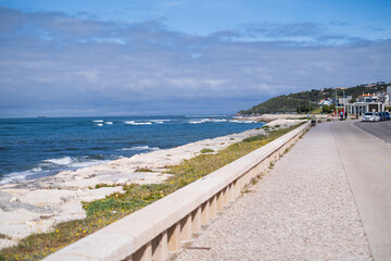 View of the Figueira da Foz waterfront in Portugal on a summer day with the ocean view