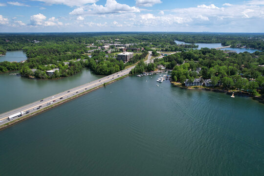 Interstate 77 crosses Lake Norman near Davidon, North Carolina