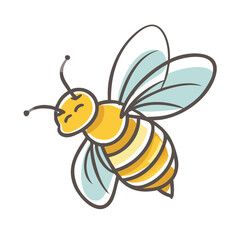Cute vector illustration of a flying bee insect