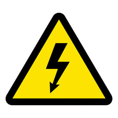 Electric Shock Hazard Warning Symbol Vector Illustration.