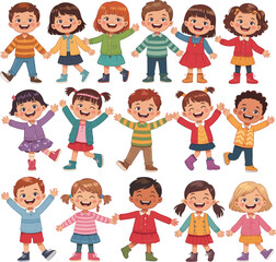 Happy diverse group of children holding colorful balloons in a sunny outdoor setting, celebrating joy, friendship, and playful childhood moments