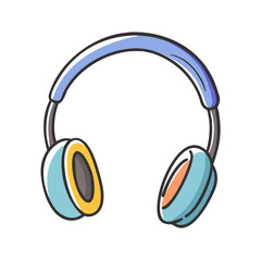 Stylish vector headphones illustration scalable icon for audio and music
