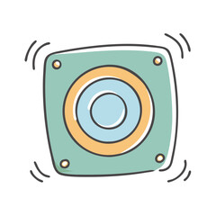 Vector speaker icon illustration with sound waves