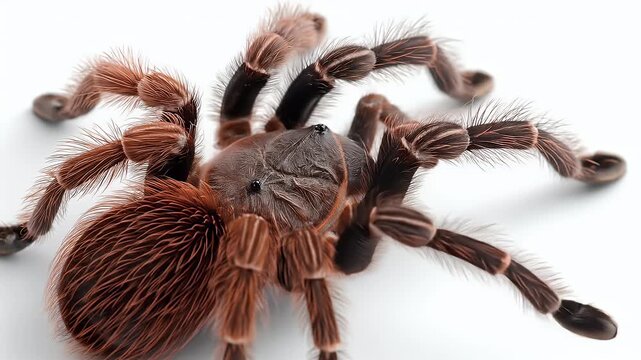 Close-up of a Tarantula Spider on White Background.