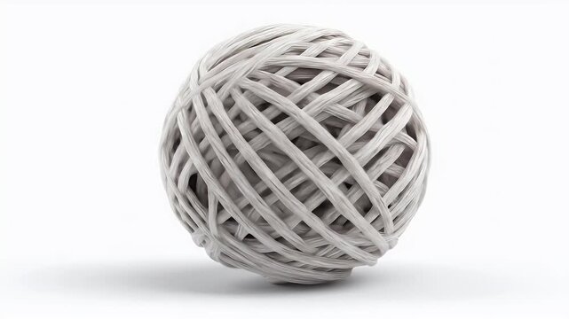 Close-up of a White Ball of Twine.