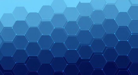Abstract blue honeycomb pattern background with geometric hexagonal shapes