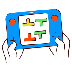 Brick game icon, editable vector