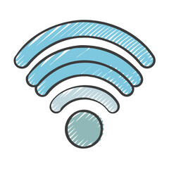 Hand-drawn wi-fi signal icon vector scalable illustration