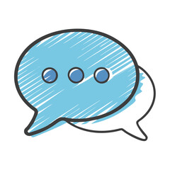 Light blue scribbled speech bubble icon vector graphic