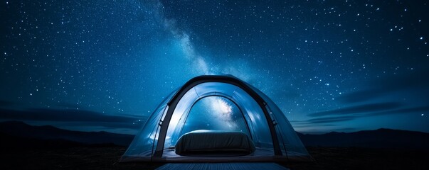 Starry Night Camping Tent Under the Milky Way, Camping, Nightscape