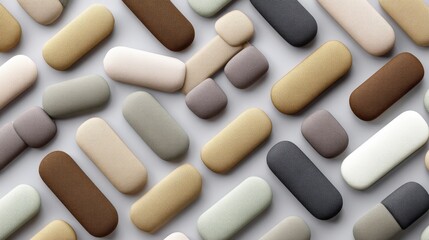 Abstract pattern of interlocking ovals with muted taupe tones on smooth graphic surface creating a soothing visual rhythm