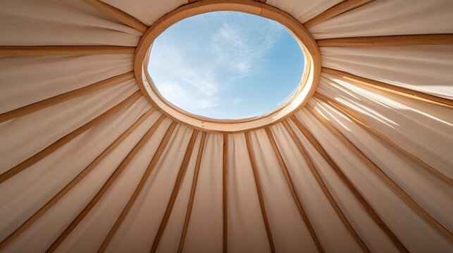 Yurt Interior Sky View Through the Roof Wheel, architecture , tent
