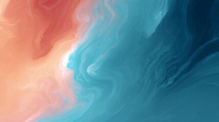 Vibrant sunset with swirling teal and coral clouds in impressionist brushstroke style, highangle wide shot emphasizing dynamic colors, textured sky background, emotional and captivating scene with sp