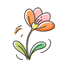 Obraz premium Charming hand-drawn spring flower vector illustration