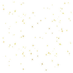 Golden Sparkles Falling on transparent Background, Festive Glitter Effect