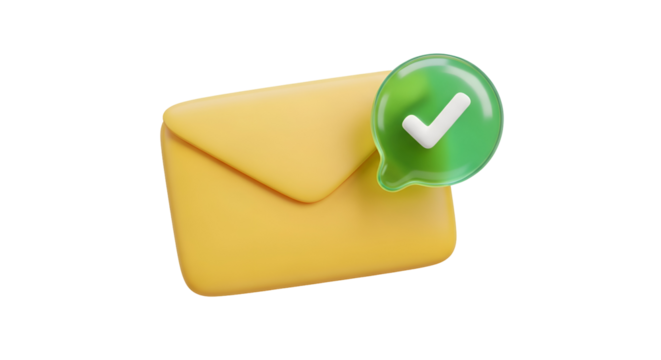 Email confirmation achieved with a vibrant green checkmark bubble notification