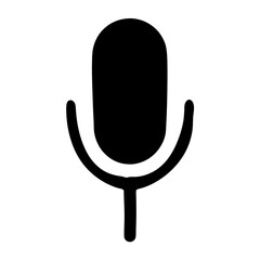 Stylized black microphone icon for podcast, broadcast, or other recording activity