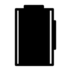 Iconic Black and White Illustration of a File Folder for Data Storage
