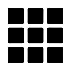 Nine black squares arranged in a grid pattern with rounded corners