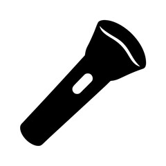 Black flashlight vector illustration for light in the dark situations or camping