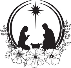 Vector Floral Nativity