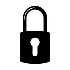 Simple Black and White Padlock Icon Symbolizing Security and Protection Measures