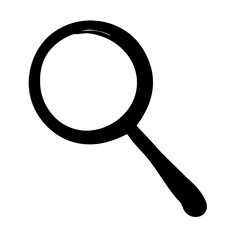 Black and White Magnifying Glass Icon for Search and Investigation Purposes