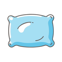 Vector illustration of a light blue pillow icon scalable for various uses