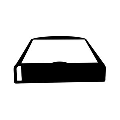 Stylized black and white illustration of a car door silhouette design
