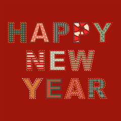 Colorful Happy New Year typography design