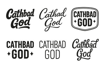 Obraz premium Cathbad Lettering Variations. Cathbad God. Set lettering. harmonious lettering variations of the same emblematic concept, each with different