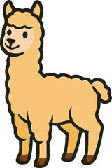 Alpaca Vector Illustration Cute Wool Animal Design Farm and Wildlife Graphic