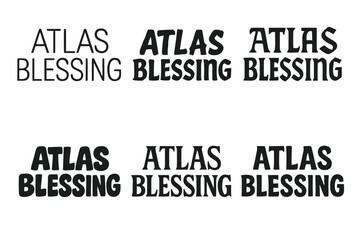 Atlas Blessing Variations. Atlas Blessing. Set lettering. harmonious lettering variations of the same emblematic concept, each with different