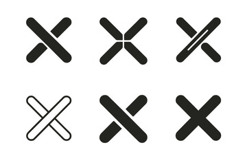 Obraz premium Fabric Stitching Logo Variations. Fabric stitching. Set Logo of Fabric stitching: cross-thread pattern close-up. harmonious logo variations of the same