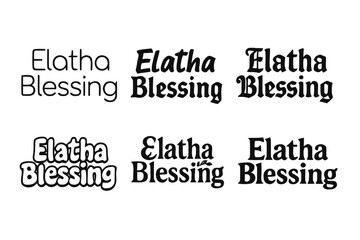 Obraz premium Harmonious Lettering Styles. Elatha Blessing. Set lettering. harmonious lettering variations of the same emblematic concept, each with different artistic
