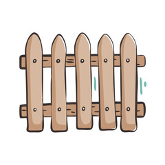 Wooden picket fence vector illustration scalable graphic design