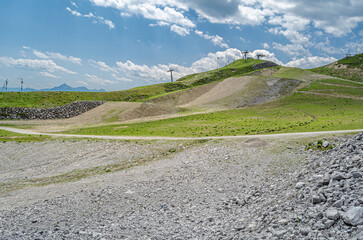 Alpine landscape in Nordkette, a range of mountains just north of Innsbruck, Tyrol, Austria