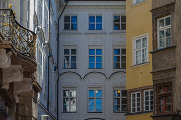 Colorful facades in the old town of Innsbruck, Austria