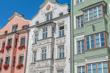 Colorful facades in the old town of Innsbruck, Austria