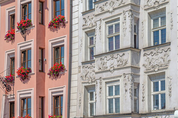 Colorful facades in the old town of Innsbruck, Austria